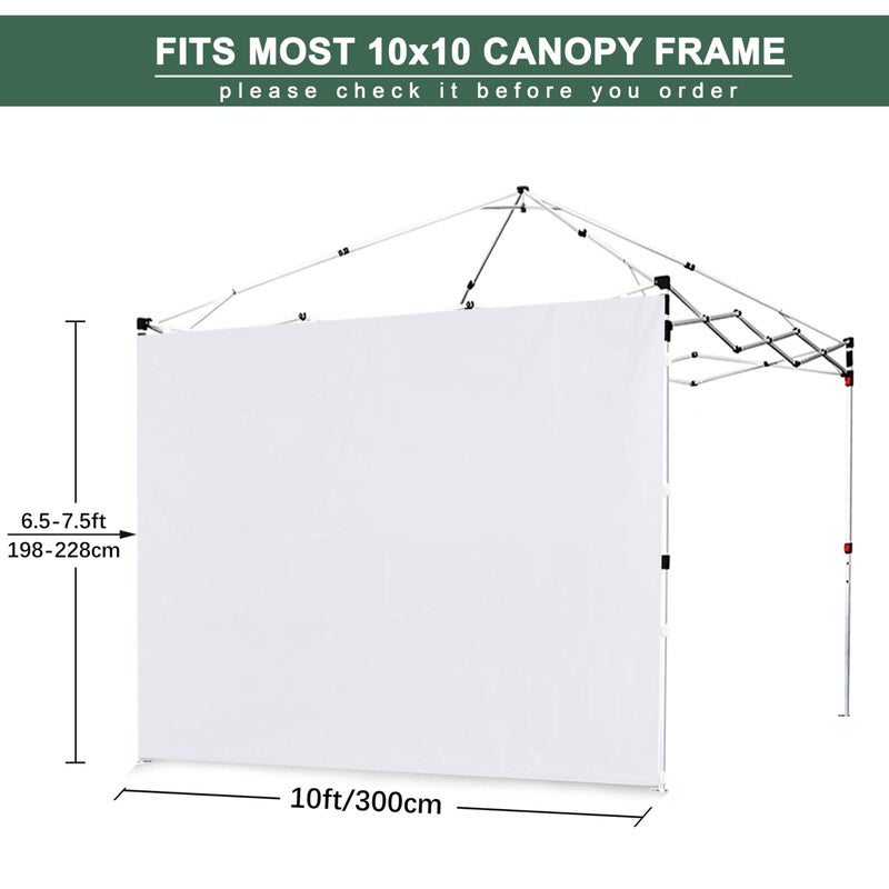 JANCANOPY SideWall for 10x10 Canopy Frame, 3 Pack White SunWall Only, (with Zippers) - Image 3